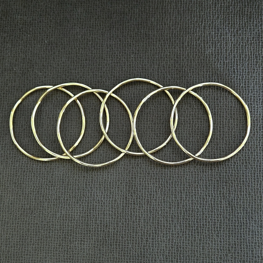 House🏠 of Harlow 1960 Set of Six6️⃣, Thin, Wavy🌊, Gold💛 Bangle Bracelets - Picture 10 of 15